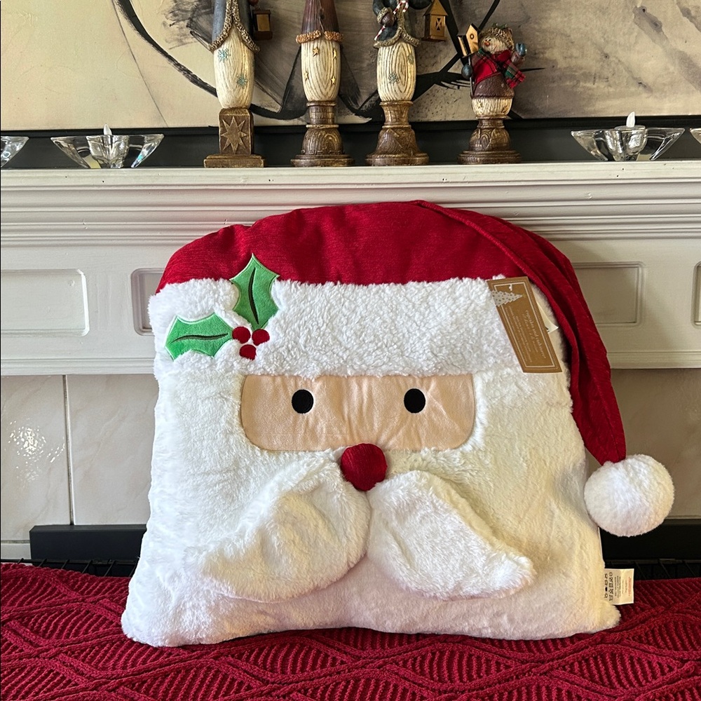 Trending CUPCAKES AND CASHMERE Festive Santa Claus Holiday Pillow